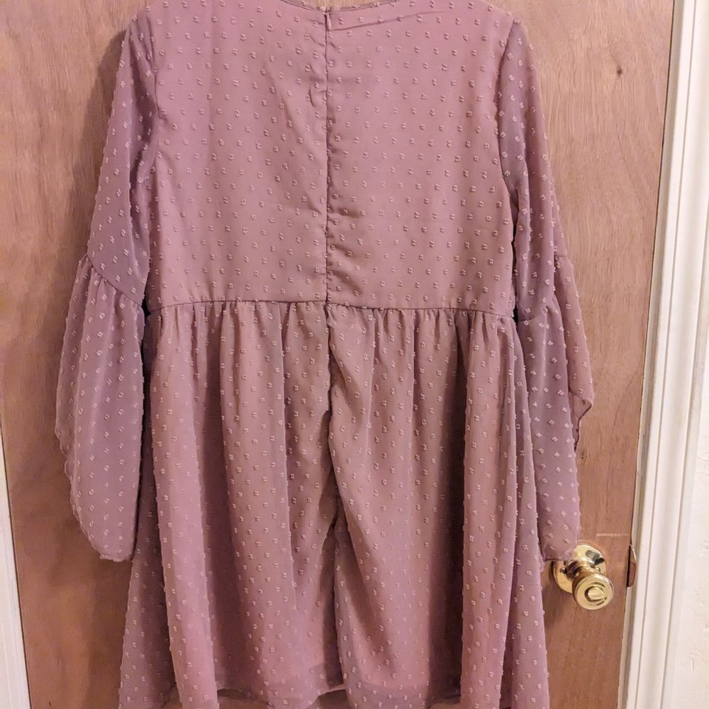 embroidered chiffon dress - Picture 4 of 5